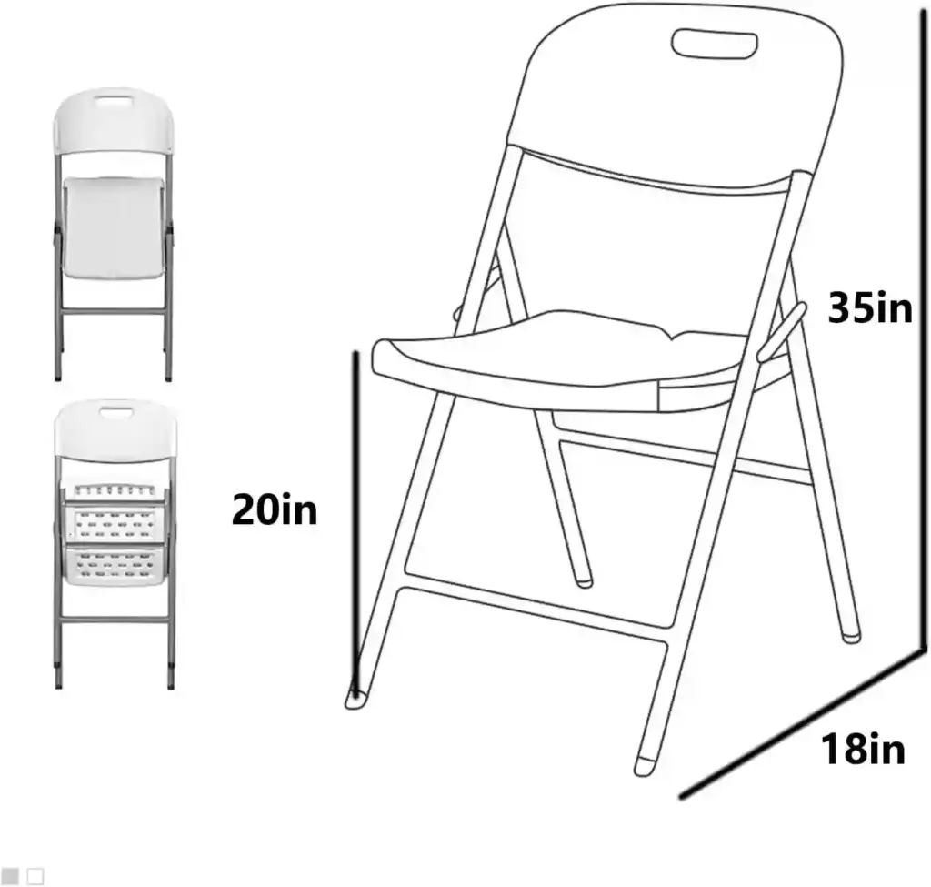 4 كراسى قابلة للطى لون رمادى