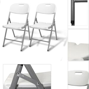 4 كراسى قابلة للطى لون ابيض