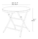 ترابيزة دائرية 80 سم - C 80 أبيض