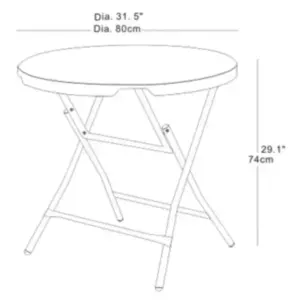 ترابيزة دائرية 80 سم - C 80 أبيض