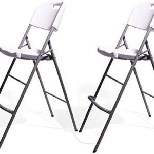 كرسي بار قابل للطي من البلاستيك عالي الكثافة وارجل من المعدن