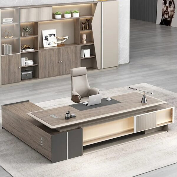 مكتب مدير فخم خشب MDF قشرة PVC كود GDGL 1011