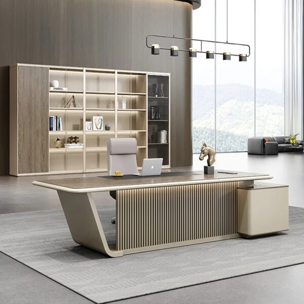 مكتب مدير فخم خشب طبيعى دهانات قشرة طبيعى كود GDGL 1004