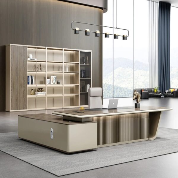 مكتب مدير فخم خشب طبيعى دهانات قشرة طبيعى كود GDGL 1004