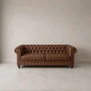 كنبة  انترية جلد مكتبى كود  GL HC SHESTERFIELD