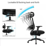 ⁦كلاود بلس black كرسي مكتب طبى شبك مريح بظهر عالى  مستورد⁩ - الصورة ⁦4⁩